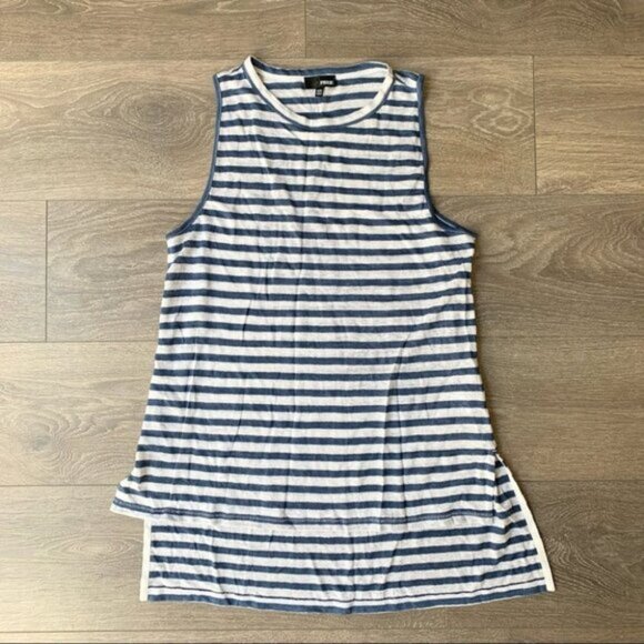 Aritzia Wilfred Free Striped Tank Top Sleeveless White Blue Linen Size XXS - Picture 3 of 11